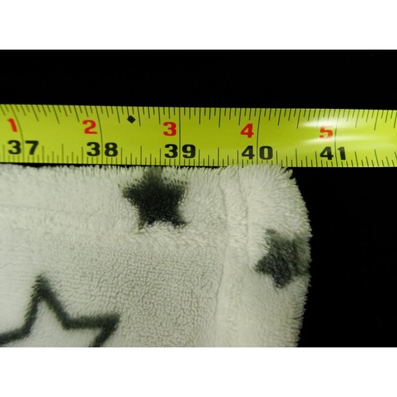 Little Linen Company Australia White Gray Star Fleece Blanket 30x40in - Picture 5 of 5